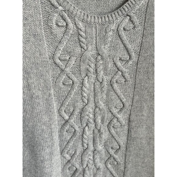 Garnet Hill Women's size XS 100% Cashmere Cable Knit Tunic Sweater - Gray - Picture 5 of 9